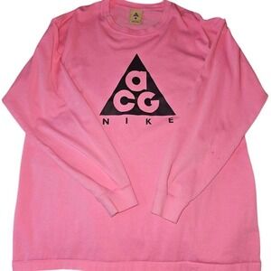 Nike ACG Long Sleeve Shirt Mens Large Pink Good